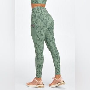 Fabletics Green Snake Print Leggings